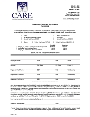 Secondary Coverage Application