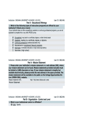 Indiana University Kokomo Educational Offerings Form