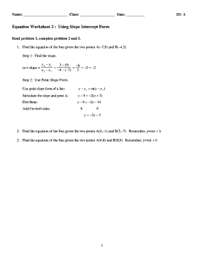Equation Worksheet 2