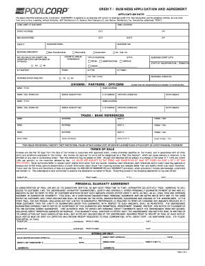 Credit Business Application and Agreement