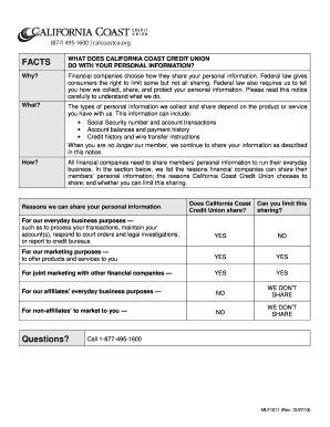 California Coast Credit Union Privacy Notice