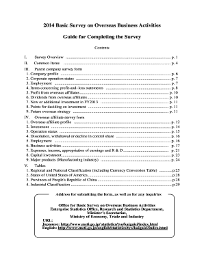 2014 Basic Survey on Overseas Business Activities