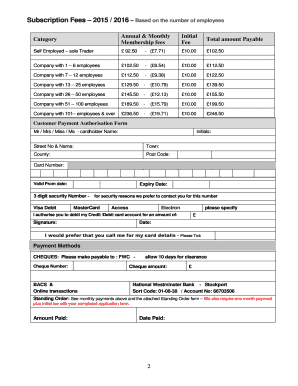 Customer Payment Authorisation Form