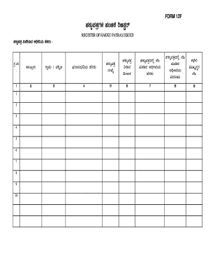 Register of Hakkū Patras Issued