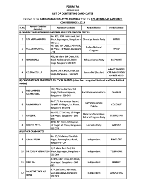 FORM 7A - Chief Electoral Officer, Karnataka