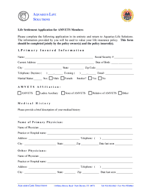 Life Settlement Application Form