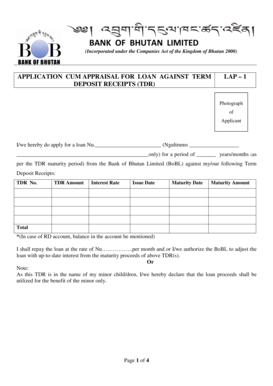 Bank of Bhutan Loan Application Form