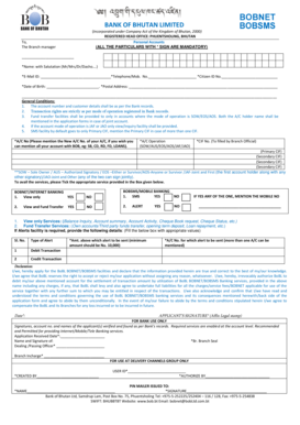 Bank of Bhutan Personal Account Application Form