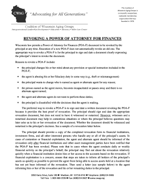 Wisconsin Power of Attorney Revocation Form