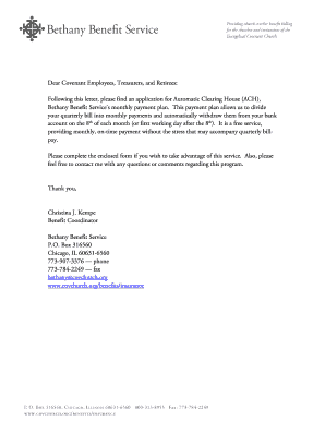 Automatic Clearing House Form