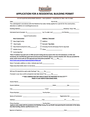 Residential Building Permit Application