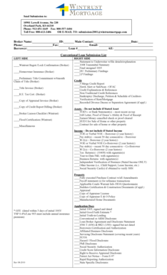 Conventional Loan Submission Checklist