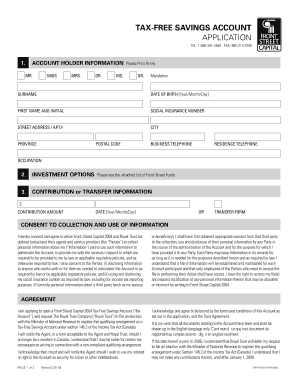 Tax-Free Savings Account Application