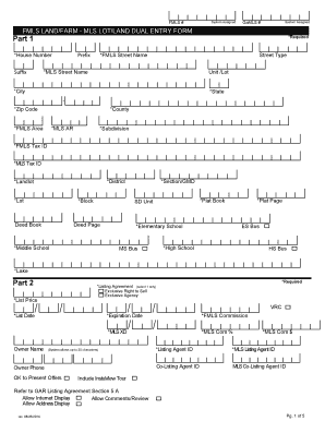 FMLS Dual Entry Input Sheet