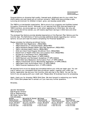 YMCA Child Care Registration Form