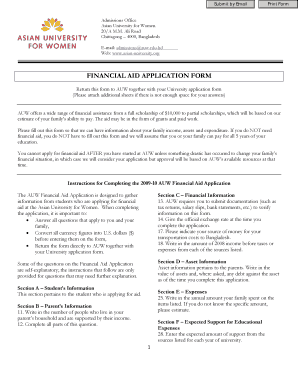 AUW Financial Aid Application Form