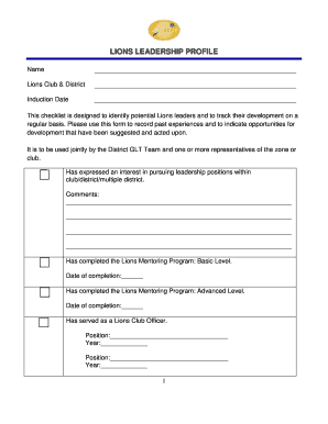 Lions Leadership Profile Form