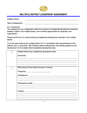 Multiple District Leadership Assessment Form