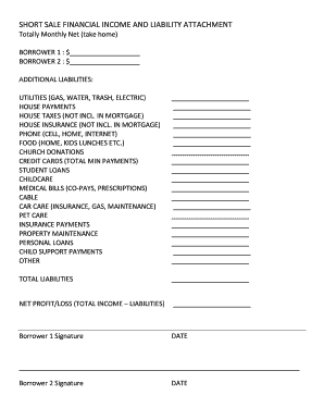 Short Sale Financial Income and Liability Attachment