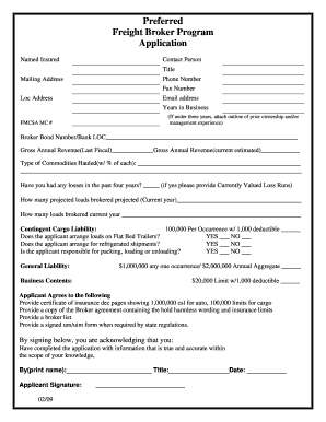 Freight Broker Program Application