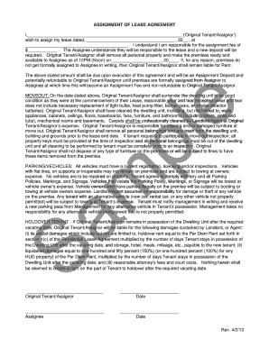 Assignment of Lease Agreement