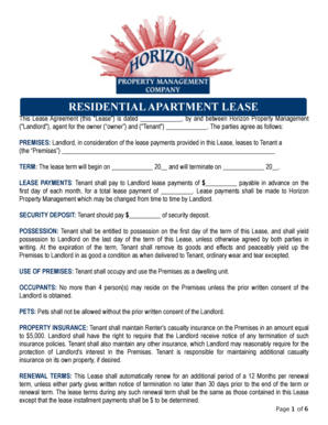 Residential Apartment Lease Agreement