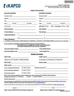 Credit Application Form