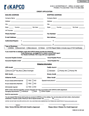 Credit Application Form