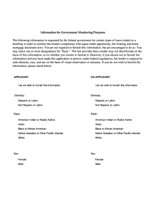 Government Monitoring Information Form