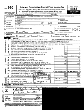 Form 990 Return of Organization Exempt From Income Tax