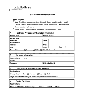 835 Enrollment Request Form