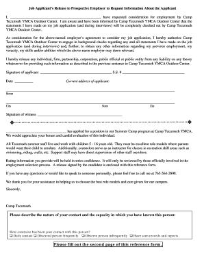 Job Applicant’s Release to Prospective Employer