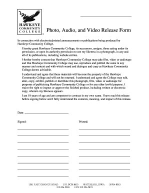 Photo Audio Video Release Form