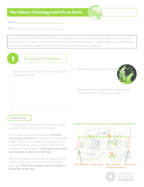 Geology and Life on Earth Worksheet