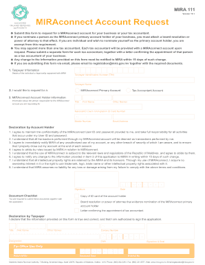 MIRAconnect Account Request Form