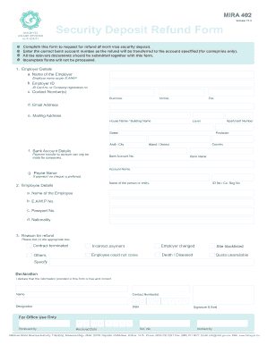 Maldives Work Visa Security Deposit Refund Form