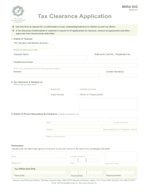 Maldives Tax Clearance Application