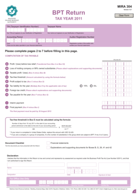 Maldives Business Profit Tax Return