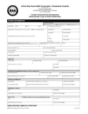 Bristol Bay Area Health Patient Registration Form