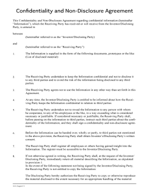 Confidentiality and Non-Disclosure Agreement