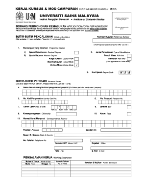 Fillable Online management usm UNIVERSITI SAINS MALAYSIA - USM ...