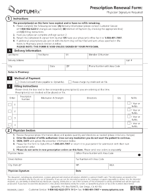 Prescription Renewal Form