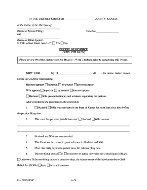 Kansas Divorce Decree With Children