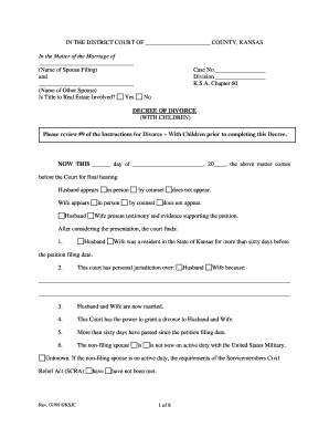 Kansas Divorce Decree With Children