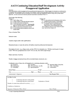 AACS Continuing Education Preapproval Application