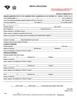 Rental Application Form 460