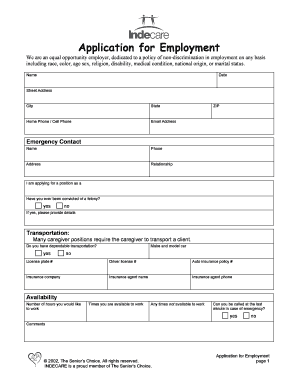 Application for Employment