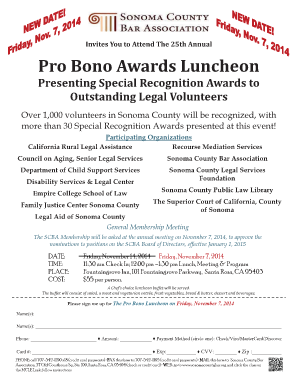 Pro Bono Awards Luncheon Invitation