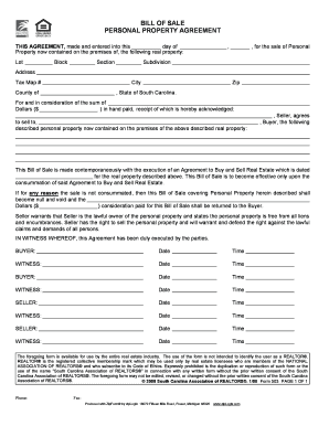 Bill of sale for land pdf - Bill of sale personal property agreement - South Carolina Home ...