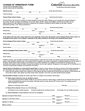 Change of Ownership Form